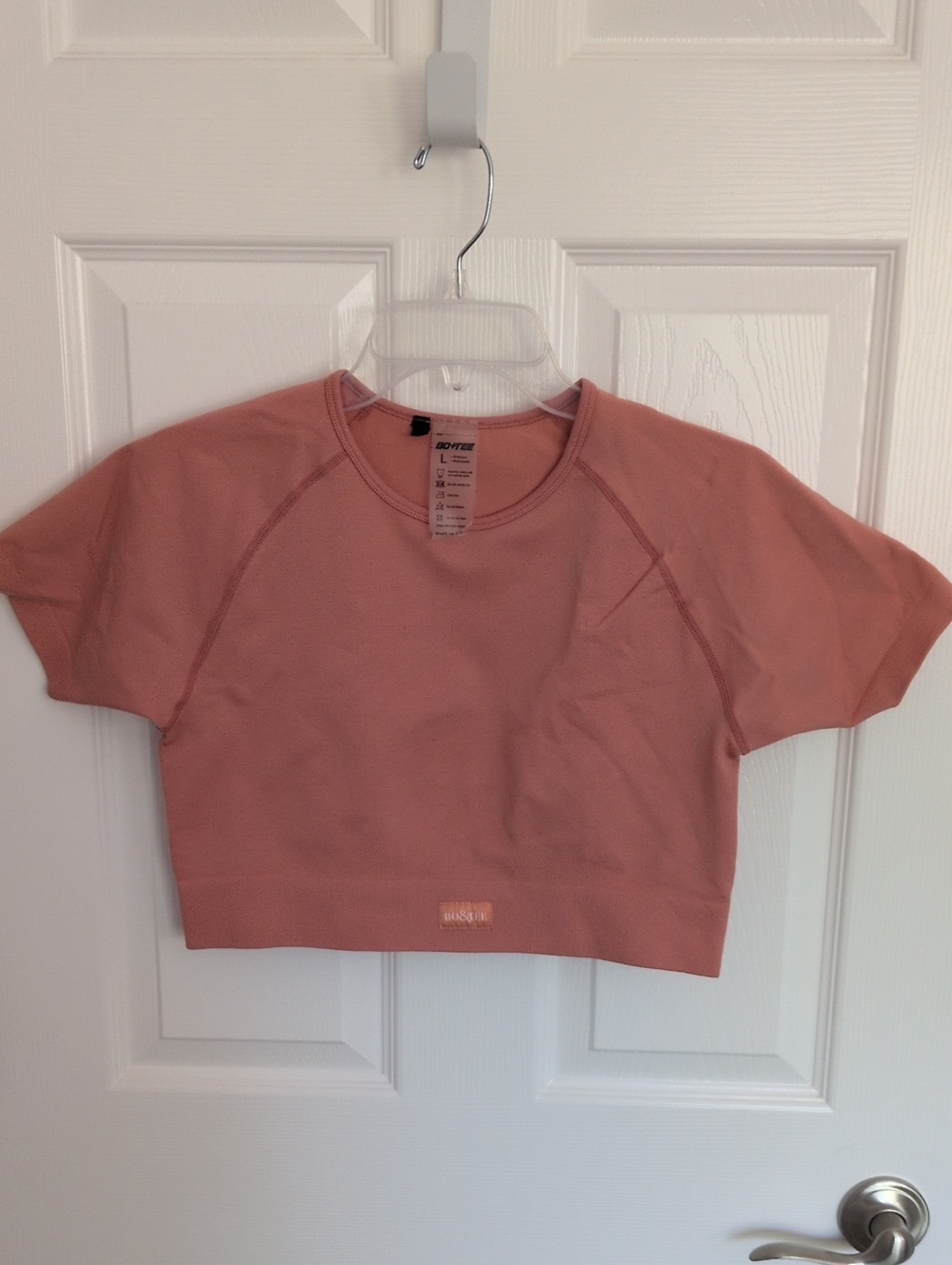 Bo+Tee Orange Seamless Crop Top - L